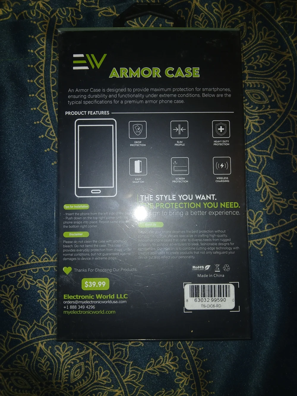 Armor Protective Case with Ring Stand for Cricket Icon 6 - Red